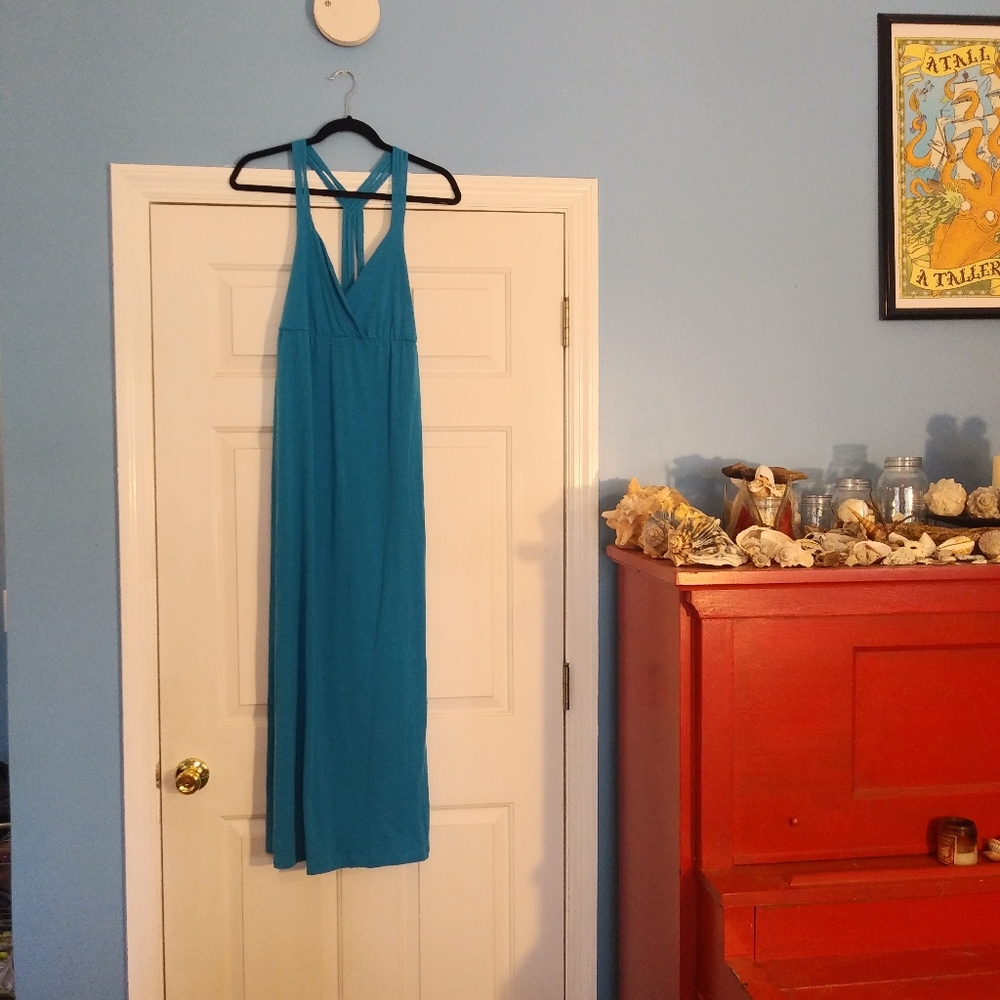 Blue strappy maxi dress